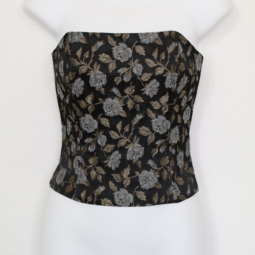 $80 JESSICA MCCLINTOCK Brocade CORSET Top - Size 4 - XS - NWOT